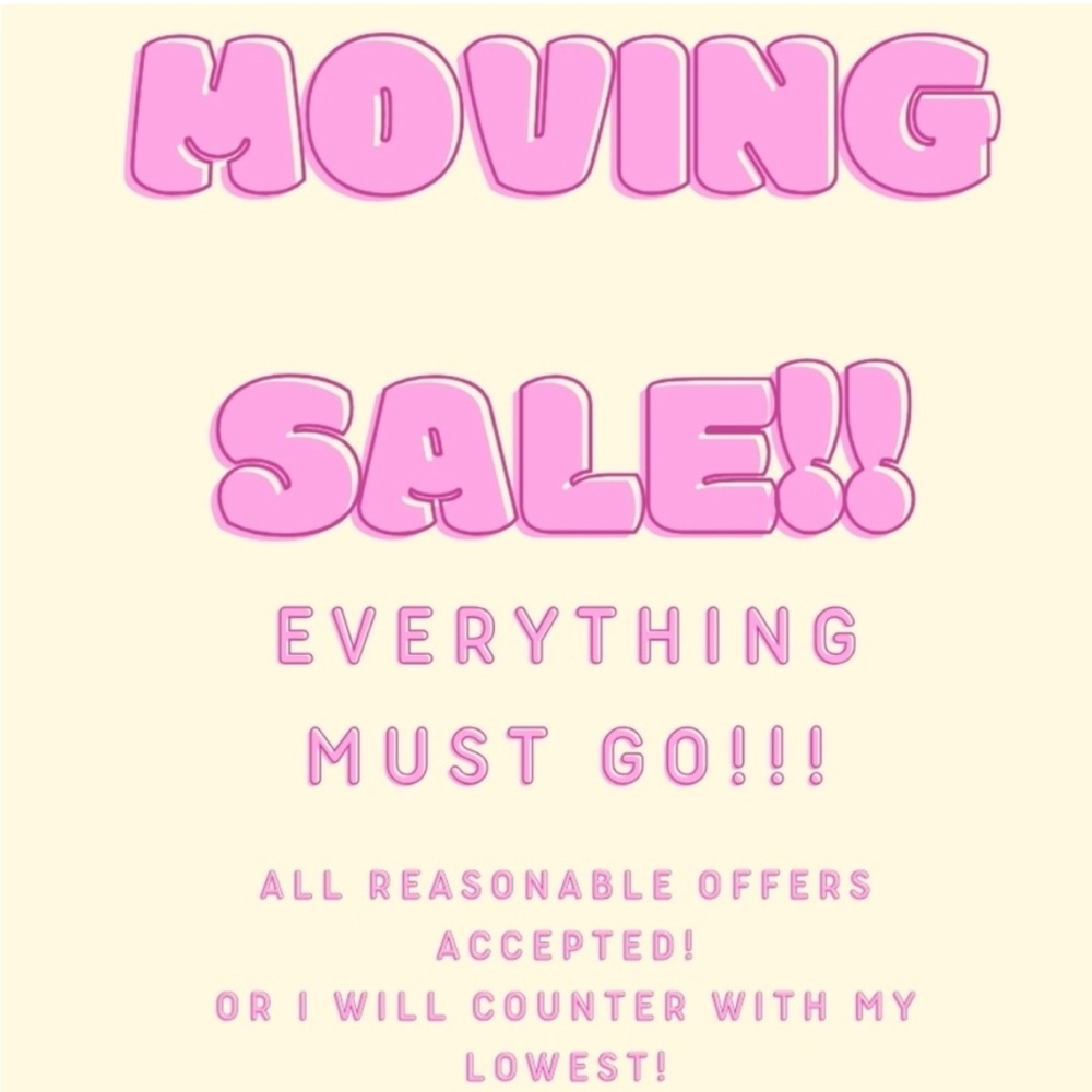 Pink Moving Sale Sign